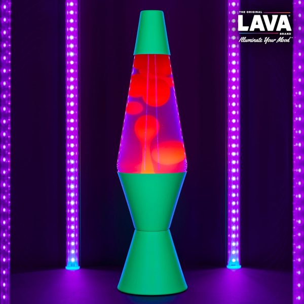 Lava The Original Lamp - 14.5 Neon Green - Classic Liquid Motion Lamp - Orange and Pink Liquid - Item #2096 (Amazon Exclusive)