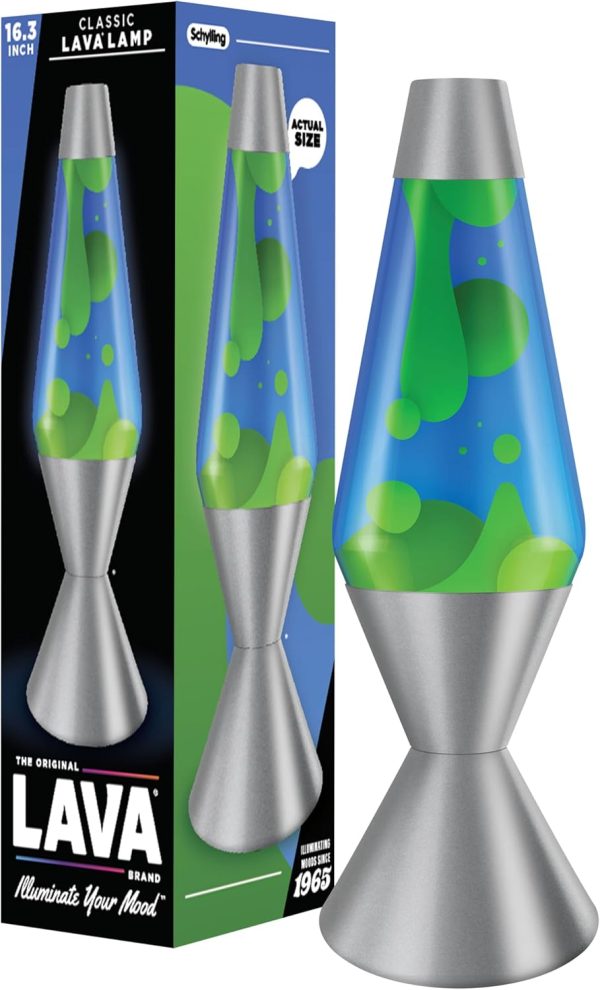Lava The Original Lamp - 16.3 Emerald Tide ?C Classic Liquid Motion Lamp - Yellow Wax and Blue Liquid - Item #5139 (Amazon Exclusive)