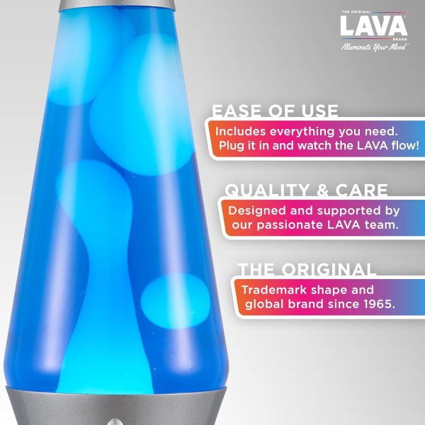Lava The Original Lamp - 14.5 Gray Stratosphere ?C Retro Rocket Liquid Motion Lamp - White and Blue Liquid - Item #2390 (Amazon Exclusive)