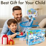 ARSUK Penguin Race Game Toy Playful Musical Roller Coaster Track Playset with Music & LED Flashing Lights On/Off Button for Toddlers and Kids Gift